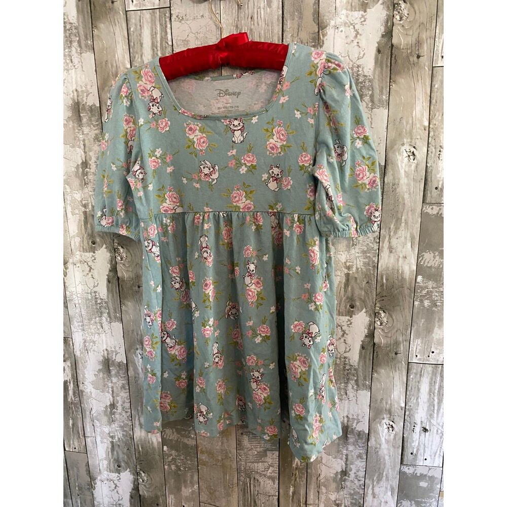 Disney girls aristocats Marie roses teal floral dress XL 14